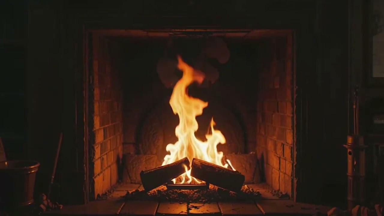 Arnold Music The fire in the fireplace