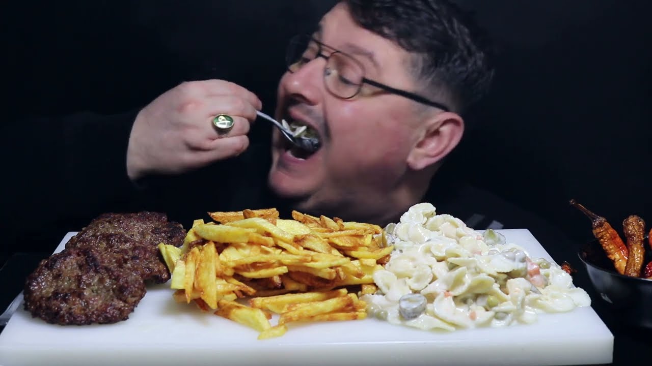 || ASMR TURKISH || Meatballs, Potatoes and Pasta with Garnish / Köfte, Papates ve Garnitürlü Makarna