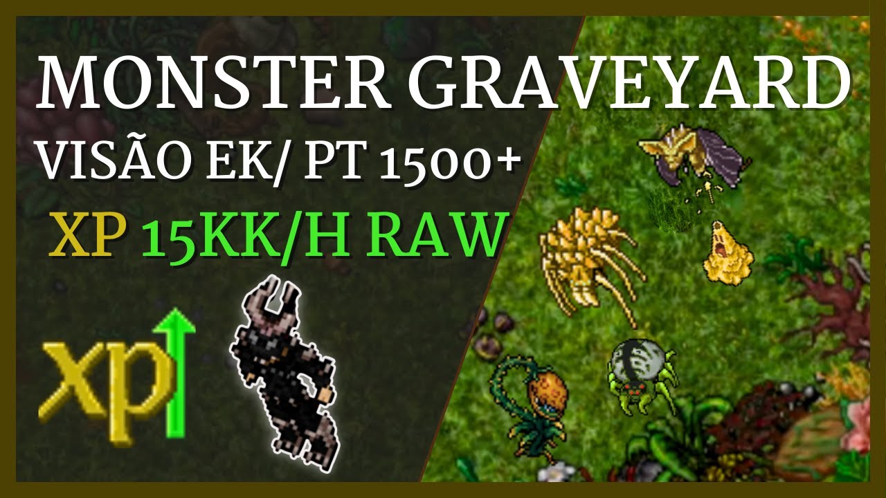 Tibia Hunt em Monster Graveyard x4 (Visão EK) PT 1500+/ xp 15kk/h raw