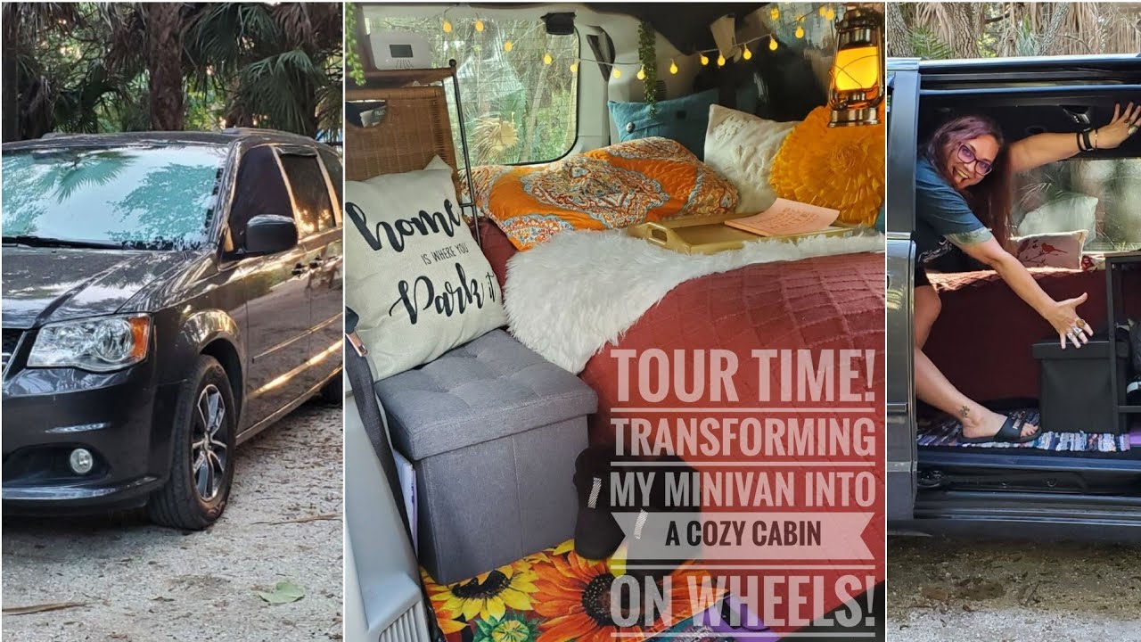 This Dodge Grand Caravan no build car camping setup is so cozy & inviting | Van tour!