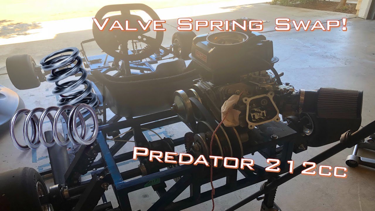 Homemade Go Kart Predator 212cc Valve Spring Swap + Test Drive!