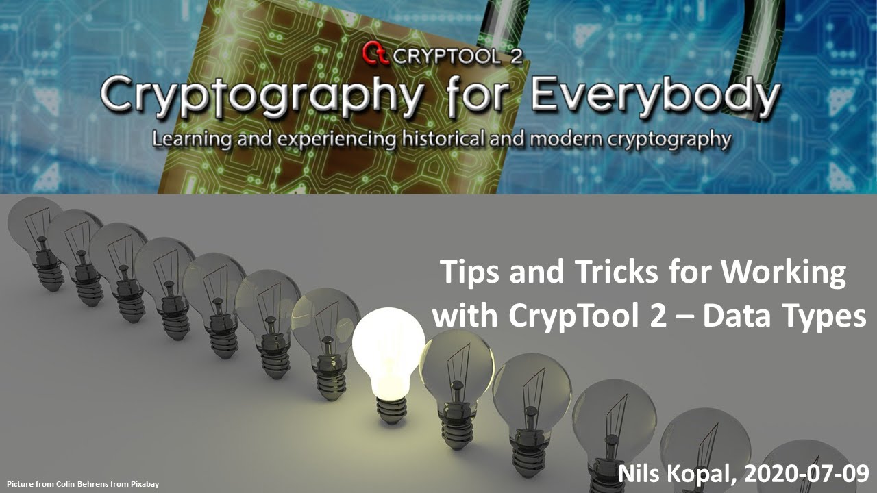 Советы и рекомендации по работе с CrypTool 2 — Типы данных (для классических и современных шифров)