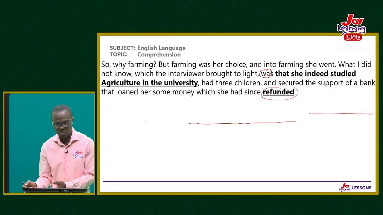 Revision Show - English Language  - Comprehension