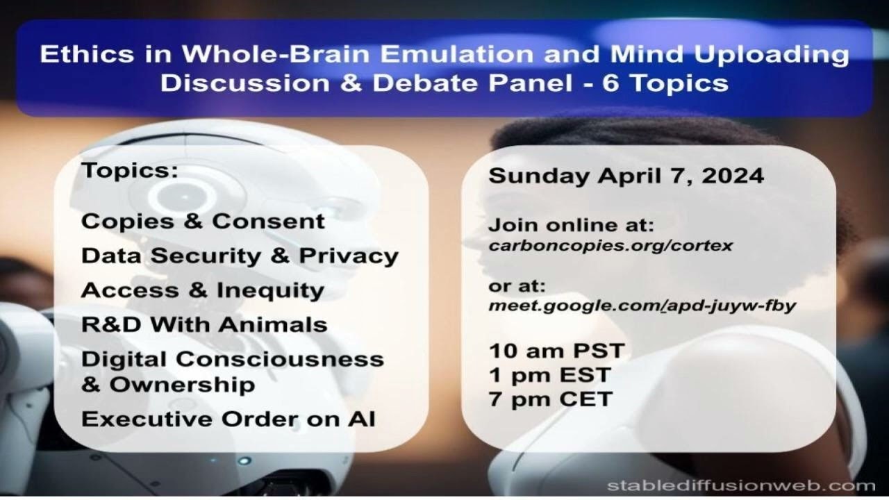 Ethics in Whole-Brain Emulation - Panel Event April 7, 2024