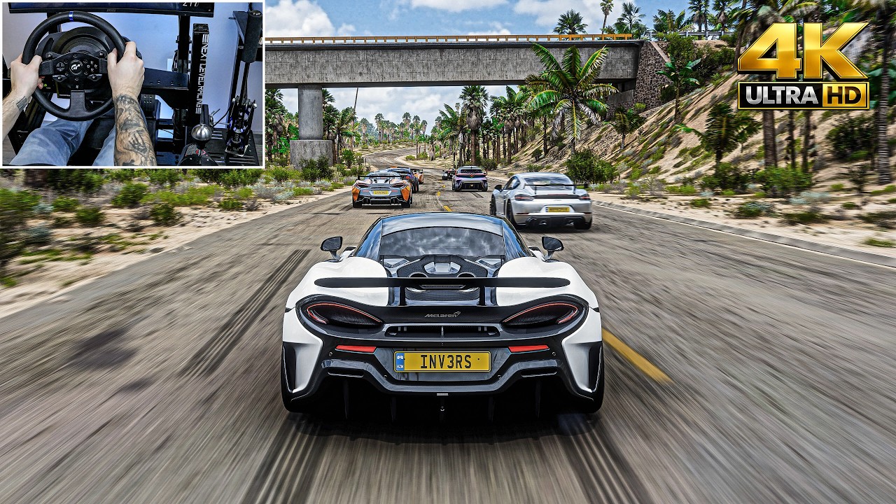 McLaren 600LT vs Supercars - Forza Horizon 5 | Thrustmaster T300 RS gameplay
