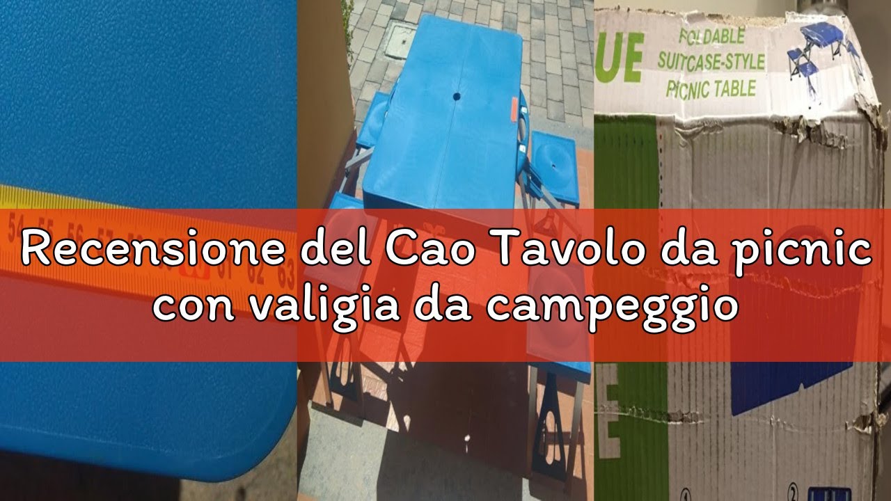 Recensione del Cao Tavolo da picnic con valigia da campeggio, Blu (Grigio), 85 x 65 x 67 cm