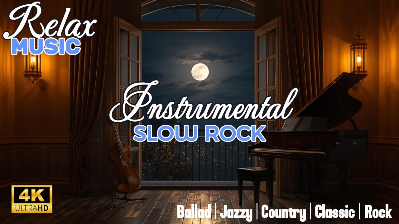 Moonlight Instrumental Slow Rock | Relaxing Piano & Violin Night Music