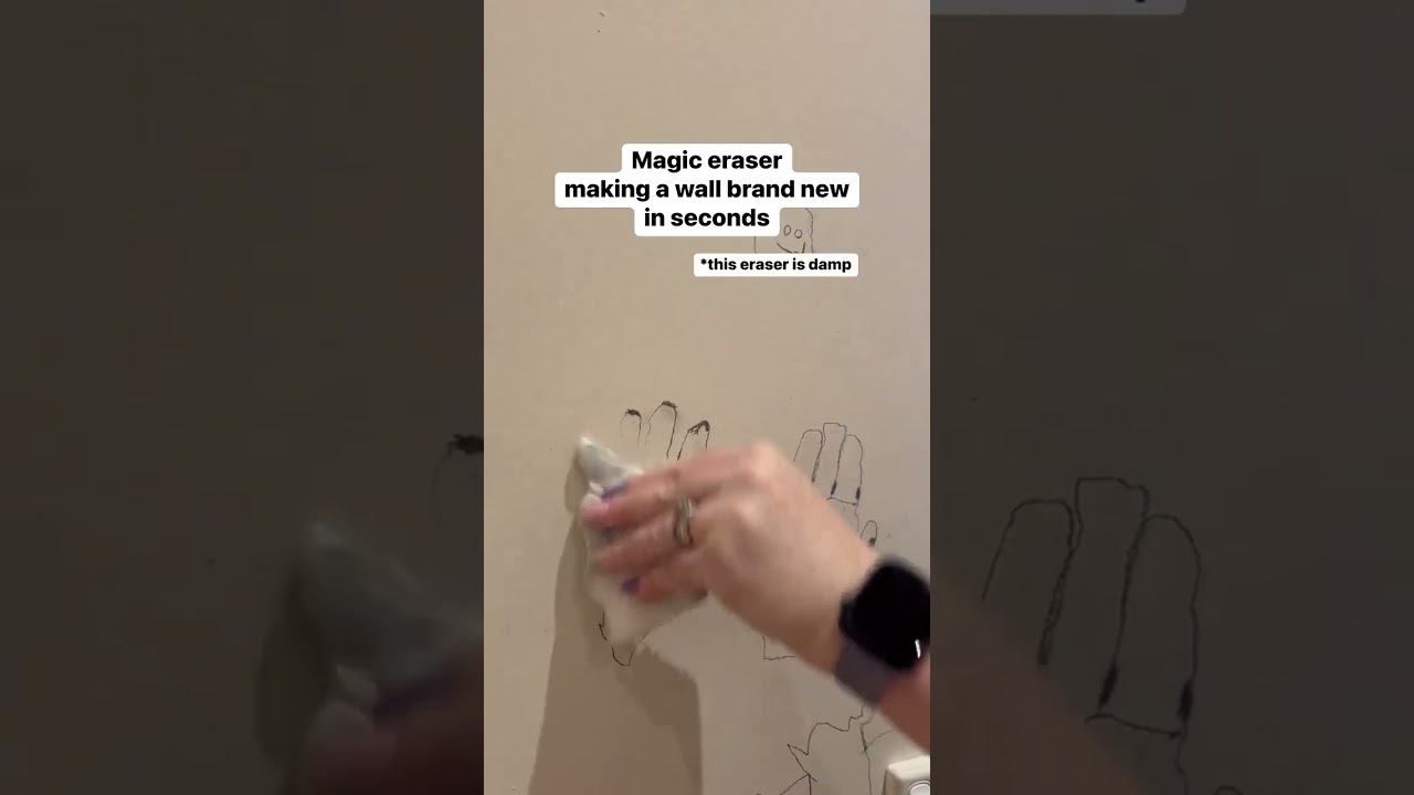 Magic eraser easily cleans walls (just make sure it&rsquo;s damp, and don&rsquo;t use on flat paint).
