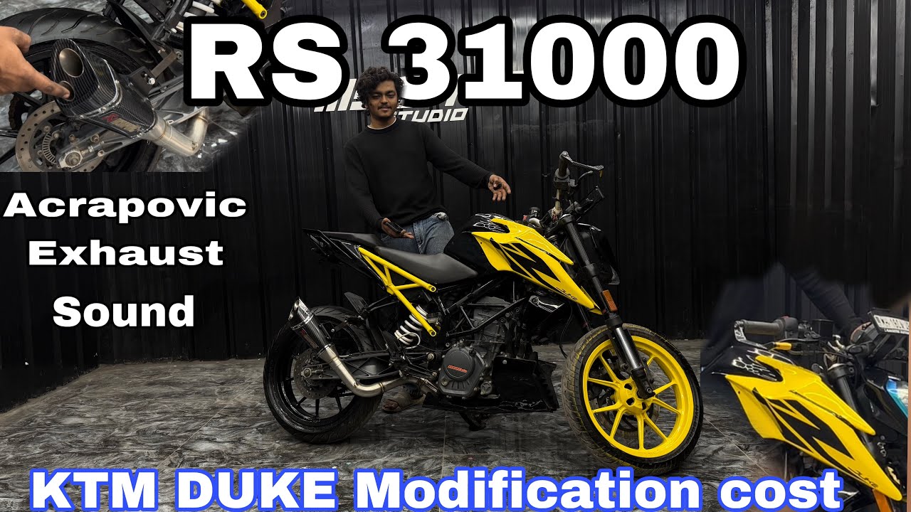 KTM DUKE MODIFICATION WORTH RS 31000 || akrapovic double barrel exhaust sound  😱😱