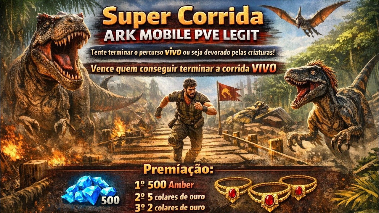 EVENTO SUPER CORRIDA DE OBSTACULOS ARK MOBILE - Servidor EuSouAndroid - PVE LEGIT BR (Portrait)