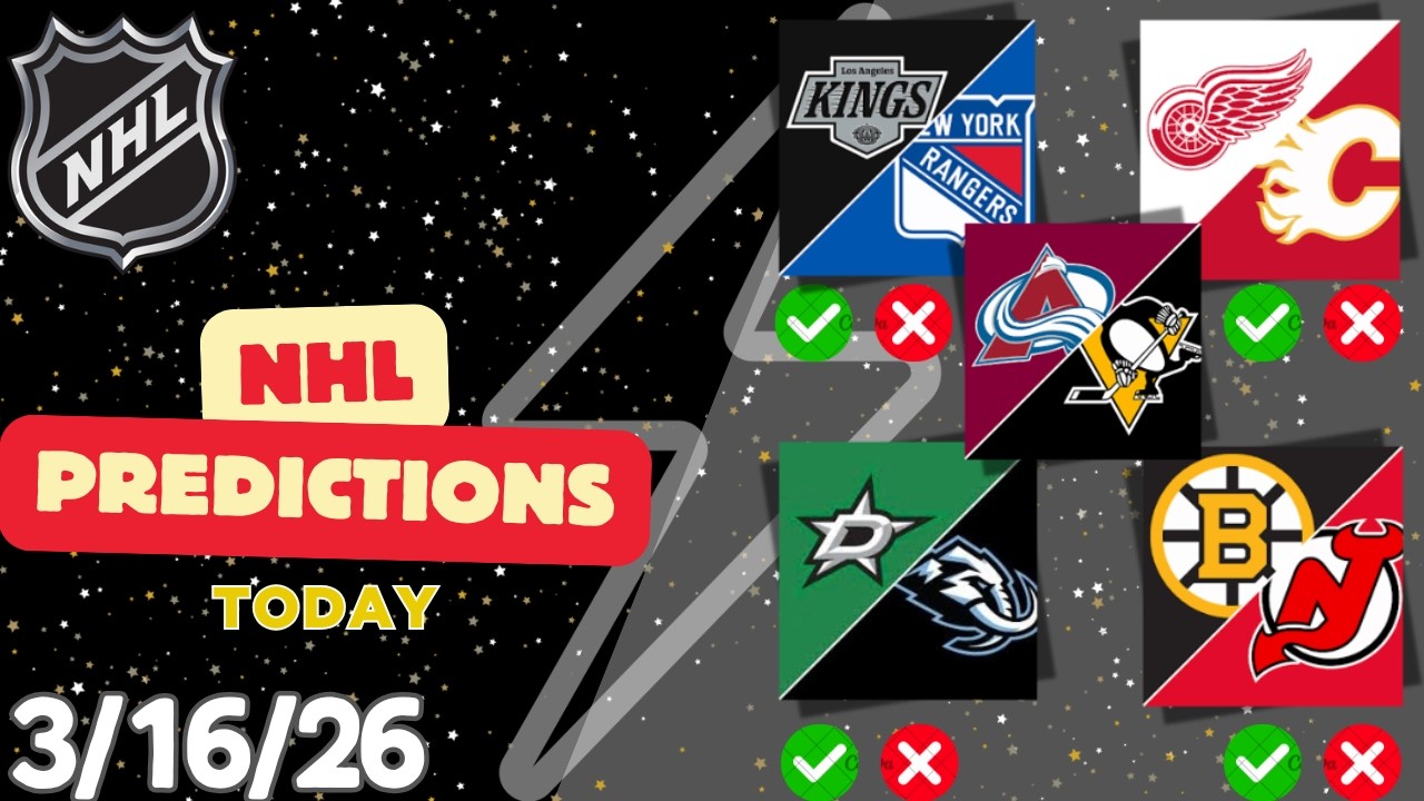 5 Nhl Picks Today 3/16/2026 | Nhl Picks and Predictions 3/16/26 | Nhl Predictions today