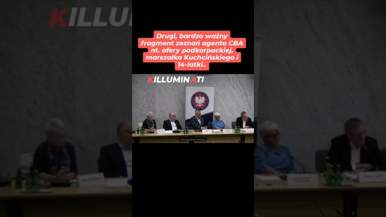 SKANDAL !! Drugi fragment zeznań agenta CBA ws. Kuchcińskiego. Marszałek i 14-latka, KIEDY ZARZUTY ?