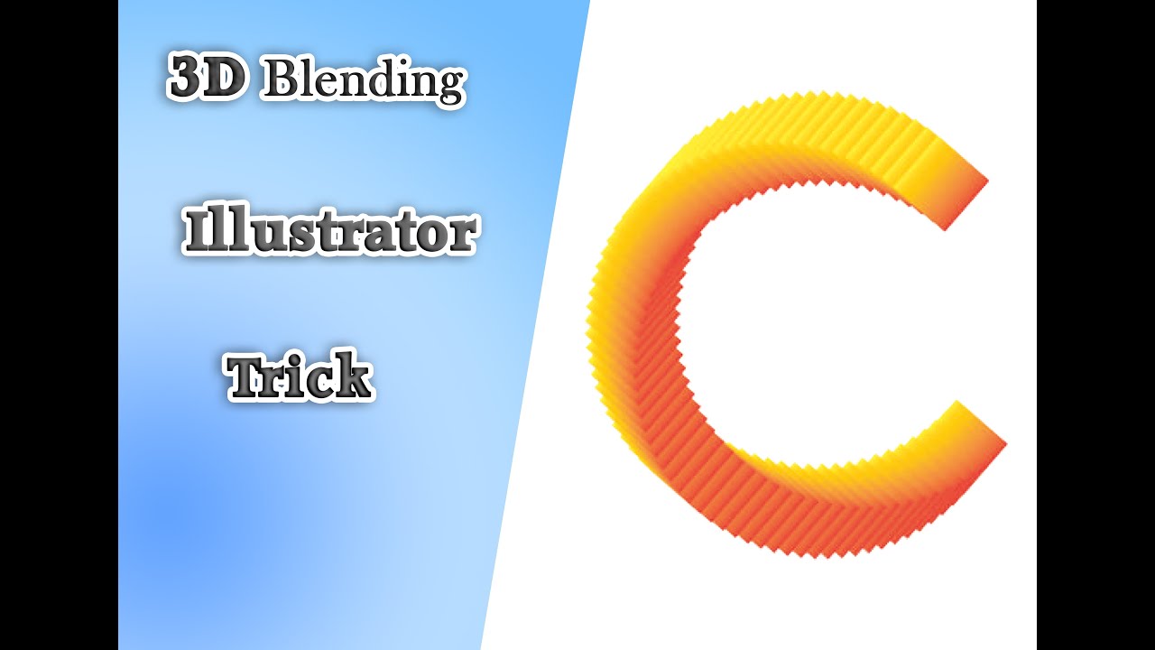 3D Blending Effect  illustrator Trick