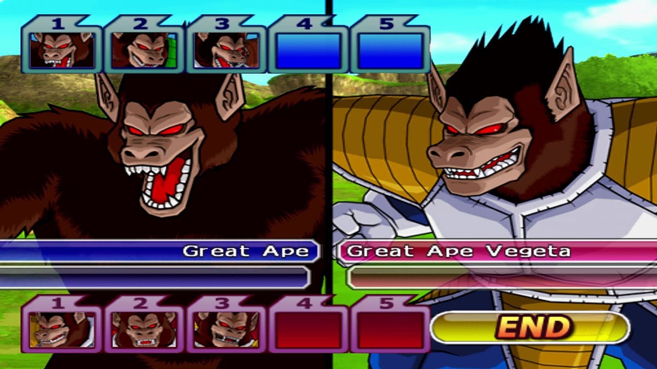 Dragon Ball Z Budokai Tenkaichi 3 Goku Family Great Ape vs Vegeta Family Great Ape