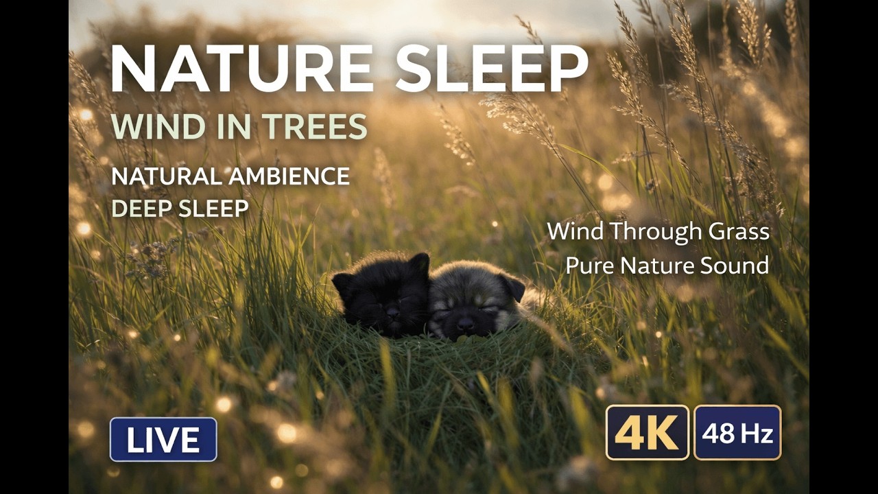 Wind in Trees 🌿 Natural Sleep Sounds | Deep Sleep & Relaxation | 4K HD 48Hz Live