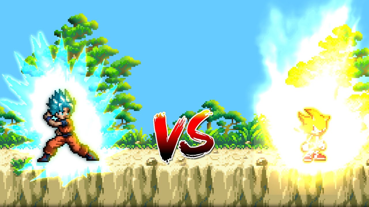 Sonic Battle Mugen v4: Sonic All Forms vs Goku All Forms