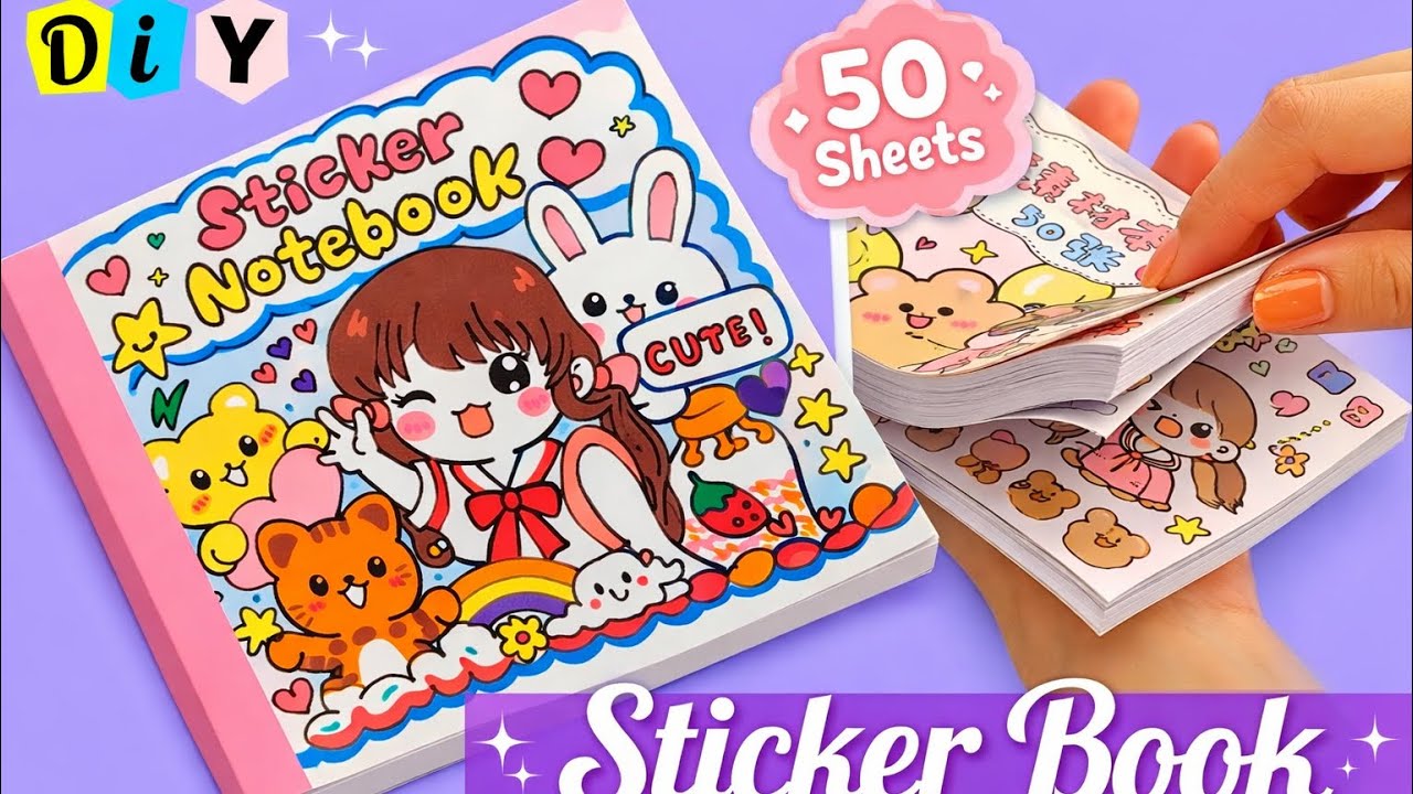 DIY Cute Sticker Book /How to make a sticker book at home / Handmade sticker book