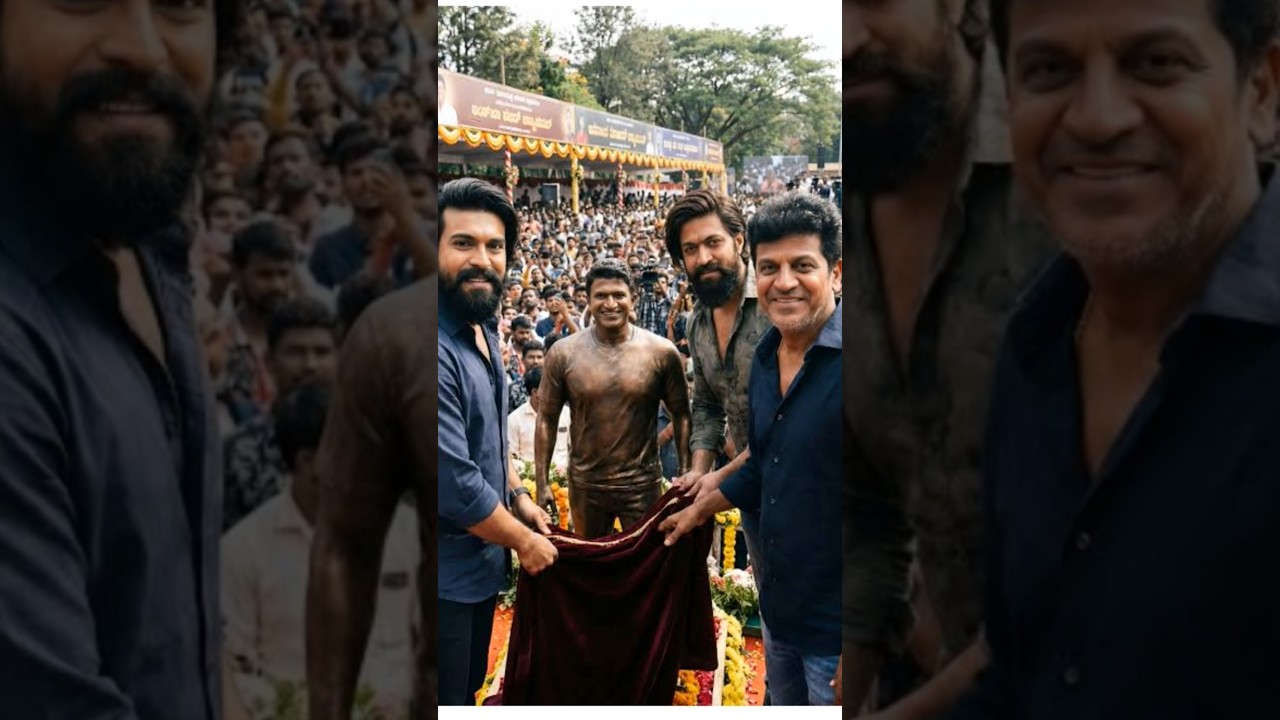 Forever in our hearts, Appu Sir! 💛 A stunning statue honoring the legend.🙏 #appu #puneeth #bangalore