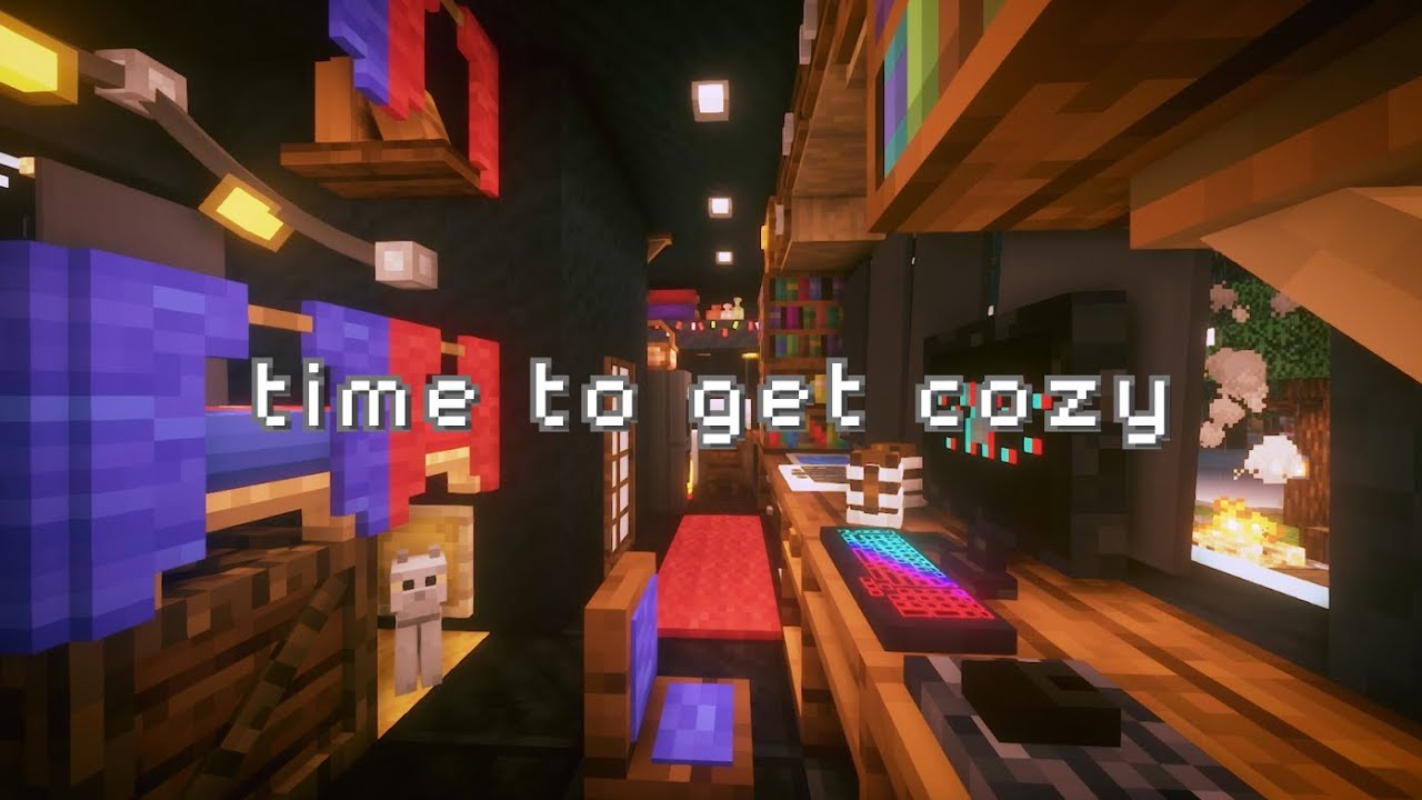 settle in for the night... (minecraft music, rain & fire)