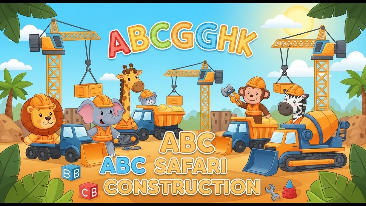 Строитель из серии ABC Safari Animals 🚧🦁 | Изучаем алфавит | Веселое строительство алфавита для д...