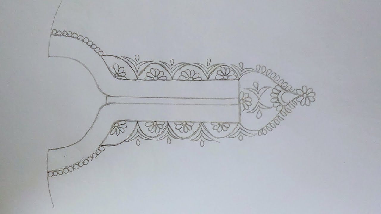 Hand drawing neck design for embroidery,Pencil drawing neck design for girls dress,Embroidery kurti