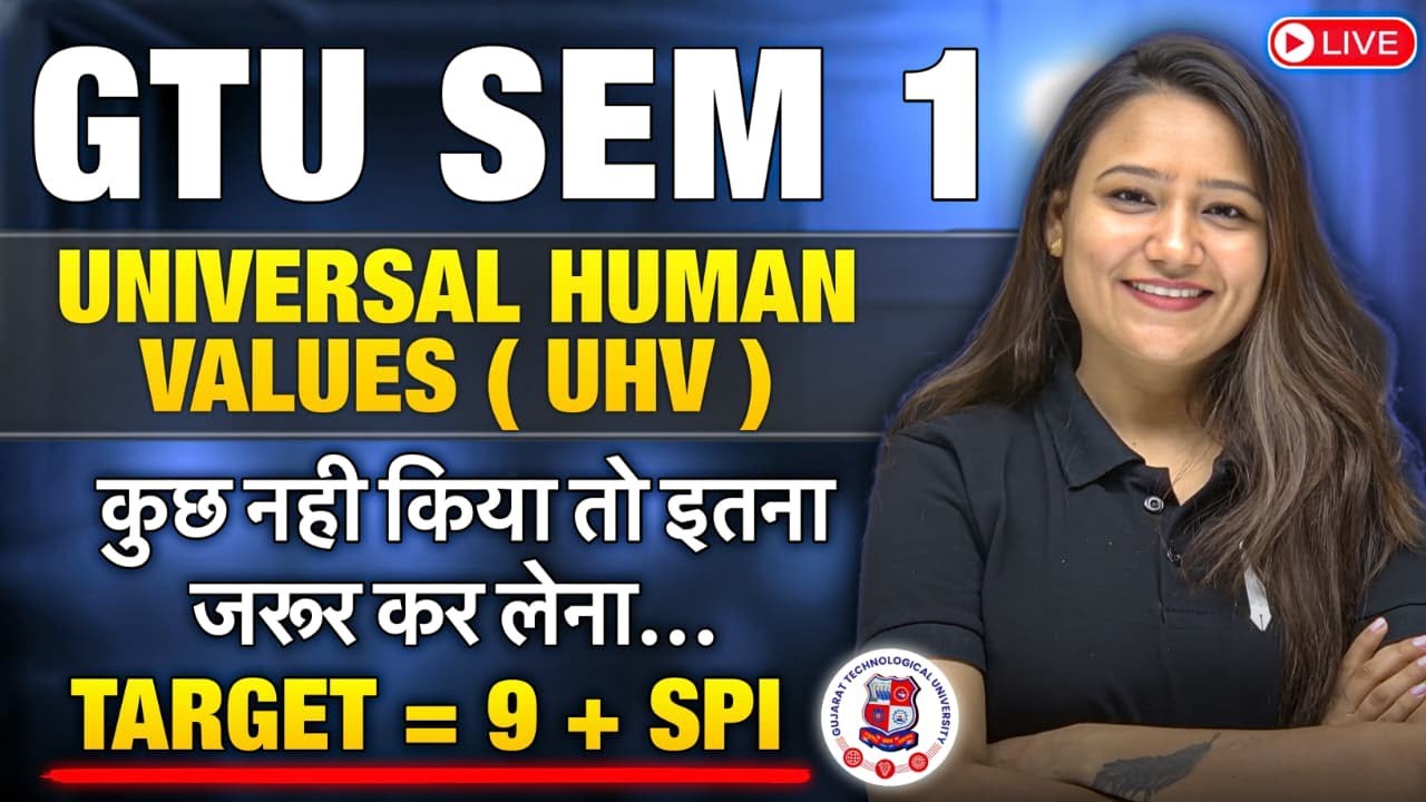 UHV GTU SEM 1 ALL BRANCH 🔥 MIMP LIVE 😱 TARGET 9+ SPI 🔥 BHUMI MA'AM