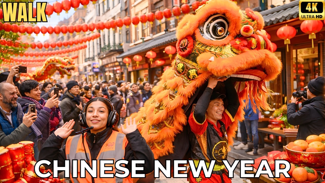London Chinatown Chinese New Year 🇬🇧 | Lion Dance & Street Celebrations | 4K POV Walking Tour