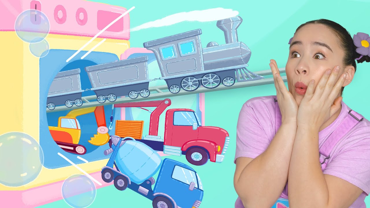 Kids Trucks, Train and Construction Vehicle Music Video |  New Kids Songs