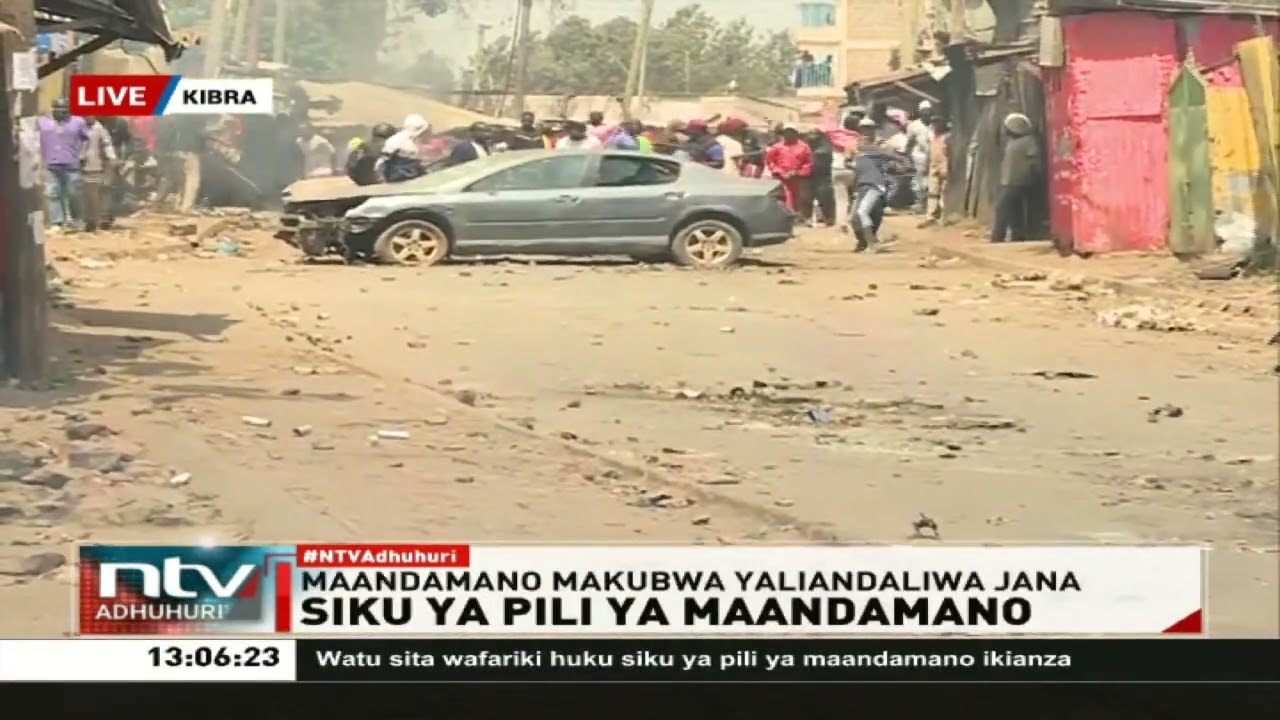 Maandamano Day 2: Police engage youth in Kibra, block them from heading to Nairobi CBD