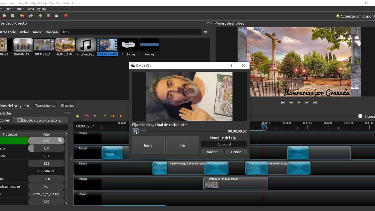 Videotutorial  Openshot 5. Superponer fotos y vídeos