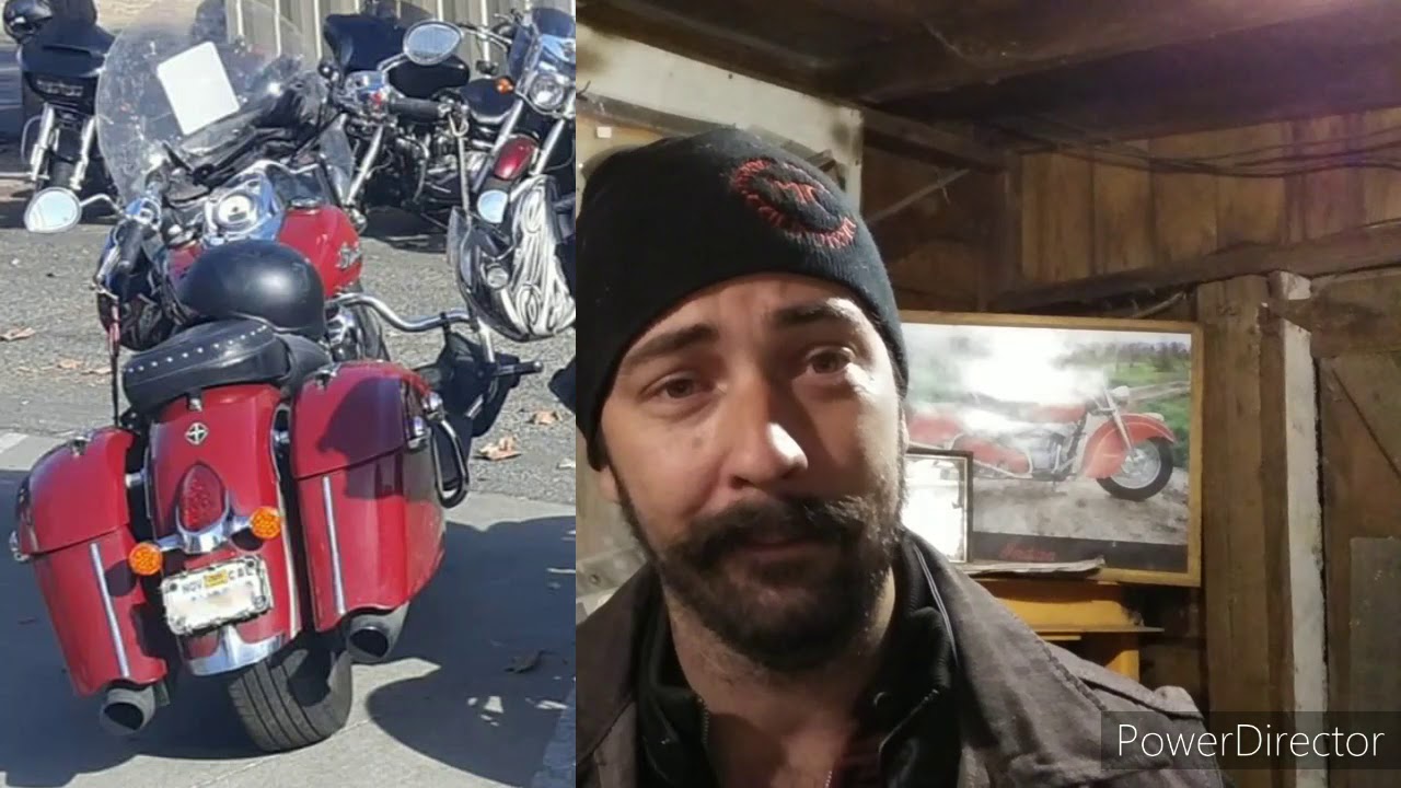 Riding the Darkside on a 2016 Indian springfield ( car tire  on a motorcycle)