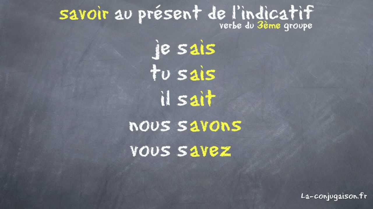 savoir au présent de l'indicatif - La-conjugaison.fr