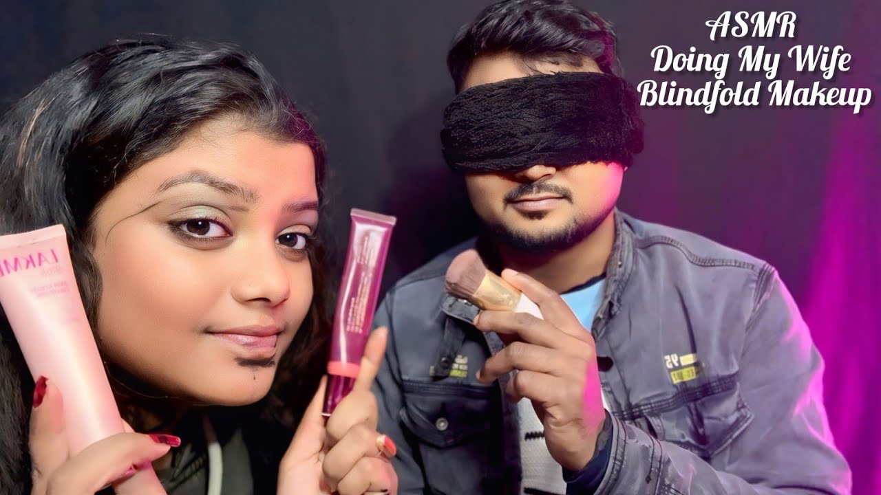 ASMR Doing My Wife Blindfold Makeup 💄