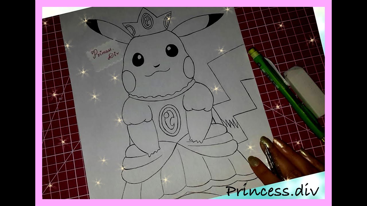How to draw Pikachu as princess Peach | Indian Art Channel