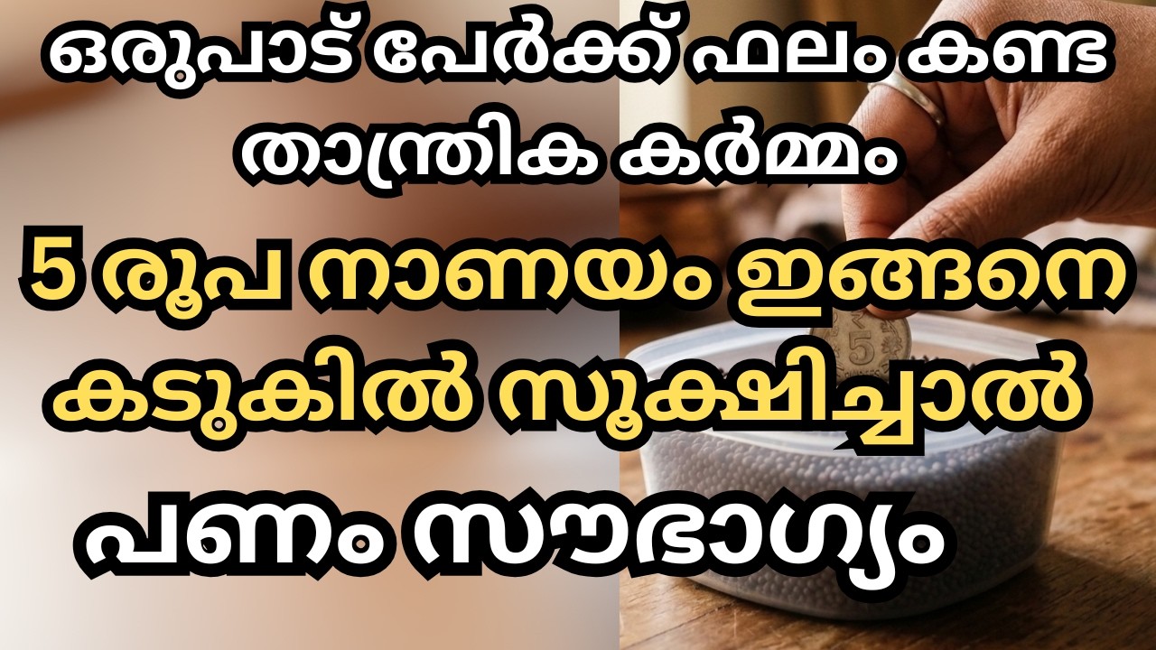 കടുകിൽ 5 രൂപ സൂക്ഷിച്ചാൽ പണം സൗഭാഗ്യം |keeping 5 rupees in mustard seeds brings money|finance|money