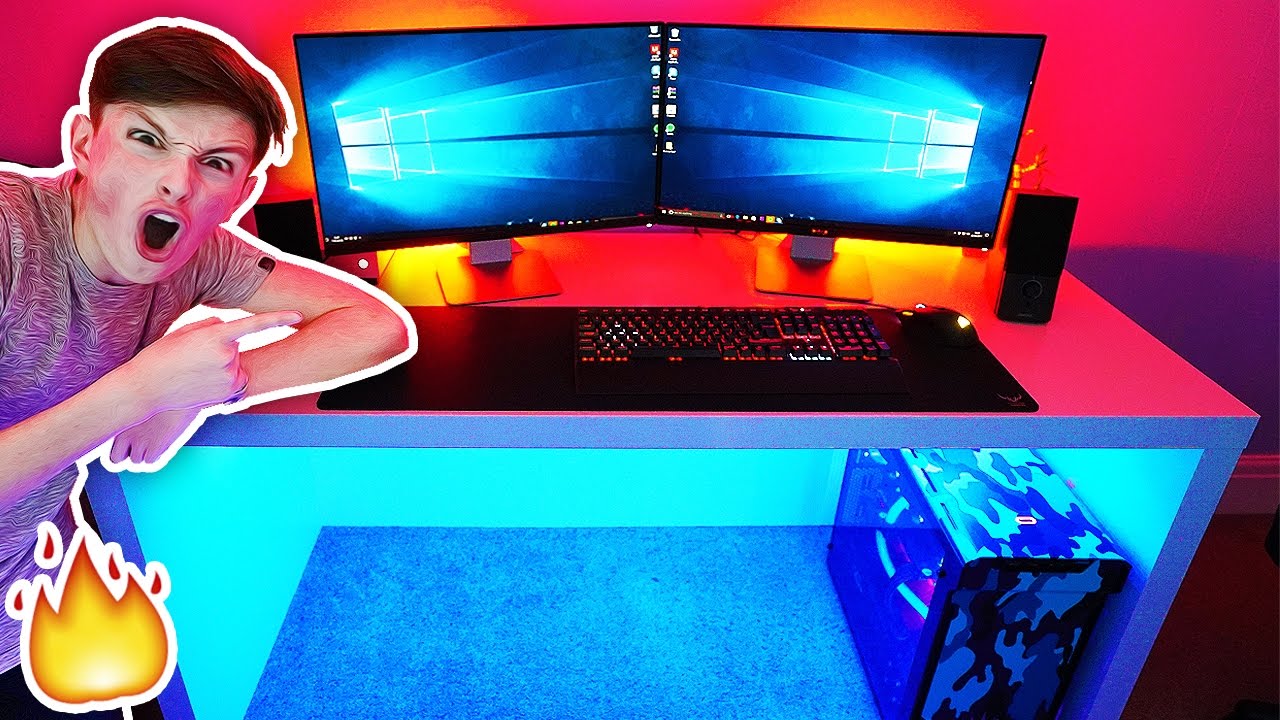 MY *BRAND NEW* LIT GAMING SETUP YOU'VE NEVER SEEN BEFORE!! 🔥