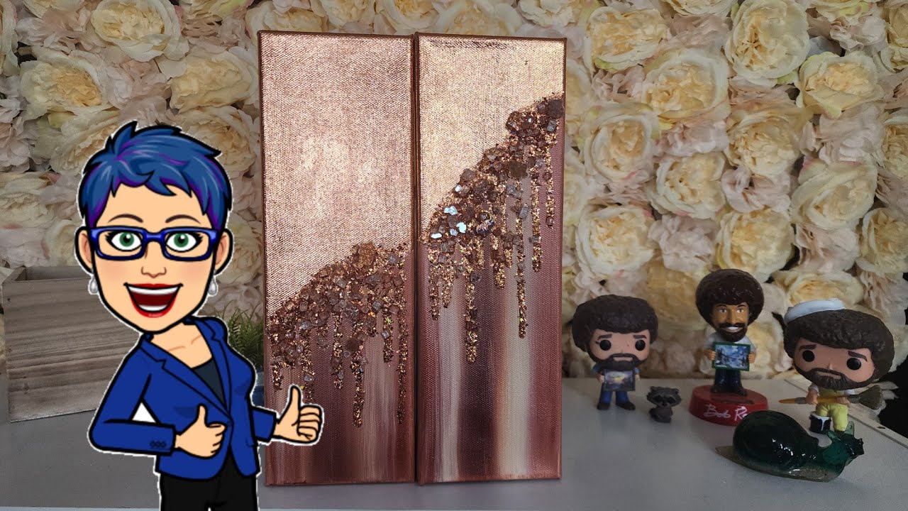 Bob Ross approved lol. BLING BLING SUNDAY, Copper leafing, glass and of course GLITTER. #527