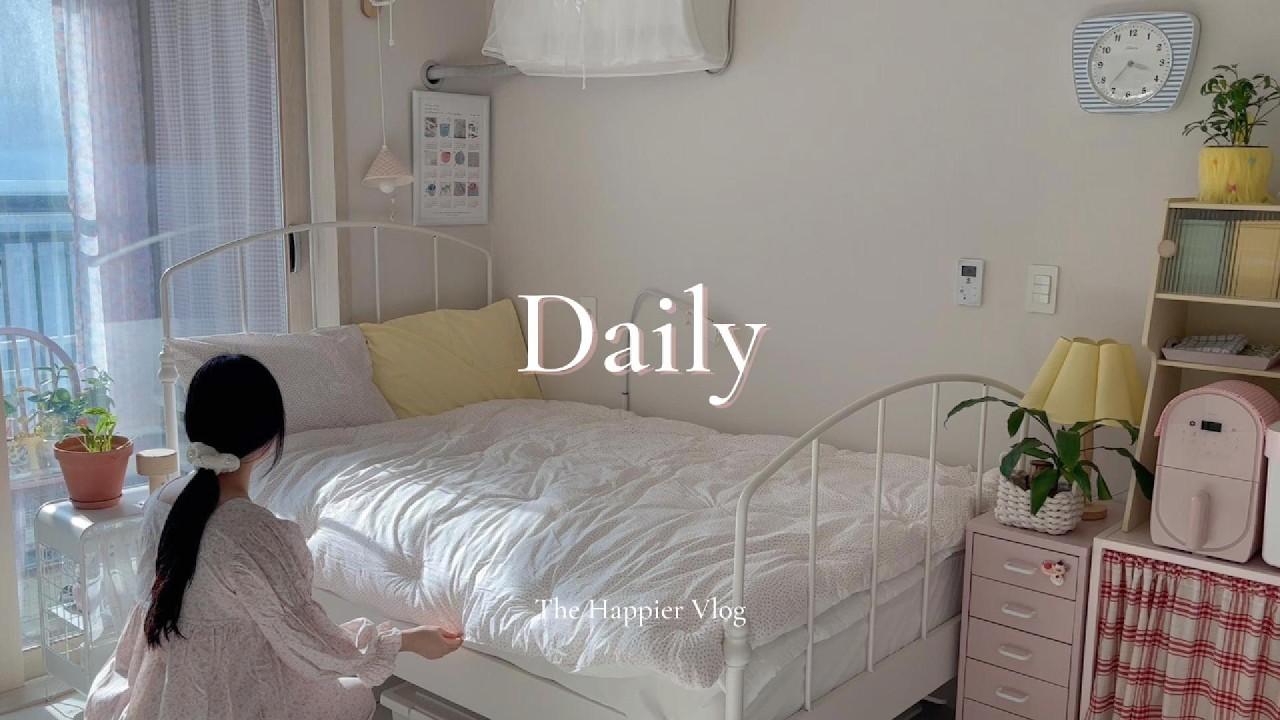 [vlog#39] [SUB] 새로운 침구 🛏️ | 선로즈 살리기 | 주말 외출ㅣ상큼한 느낌 침실 꾸미기 🍋