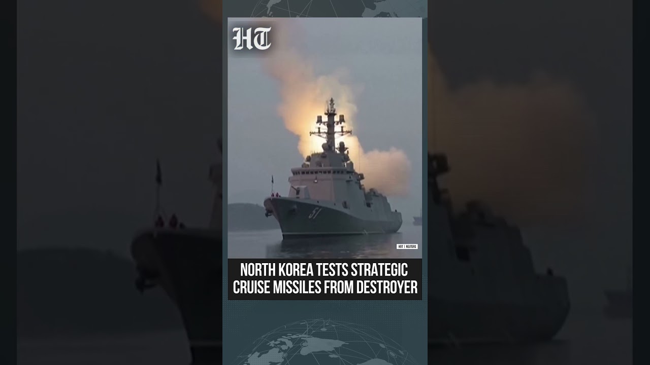 Kim Jong Un Oversees Strategic Cruise Missile Test From New Destroyer | #shorts