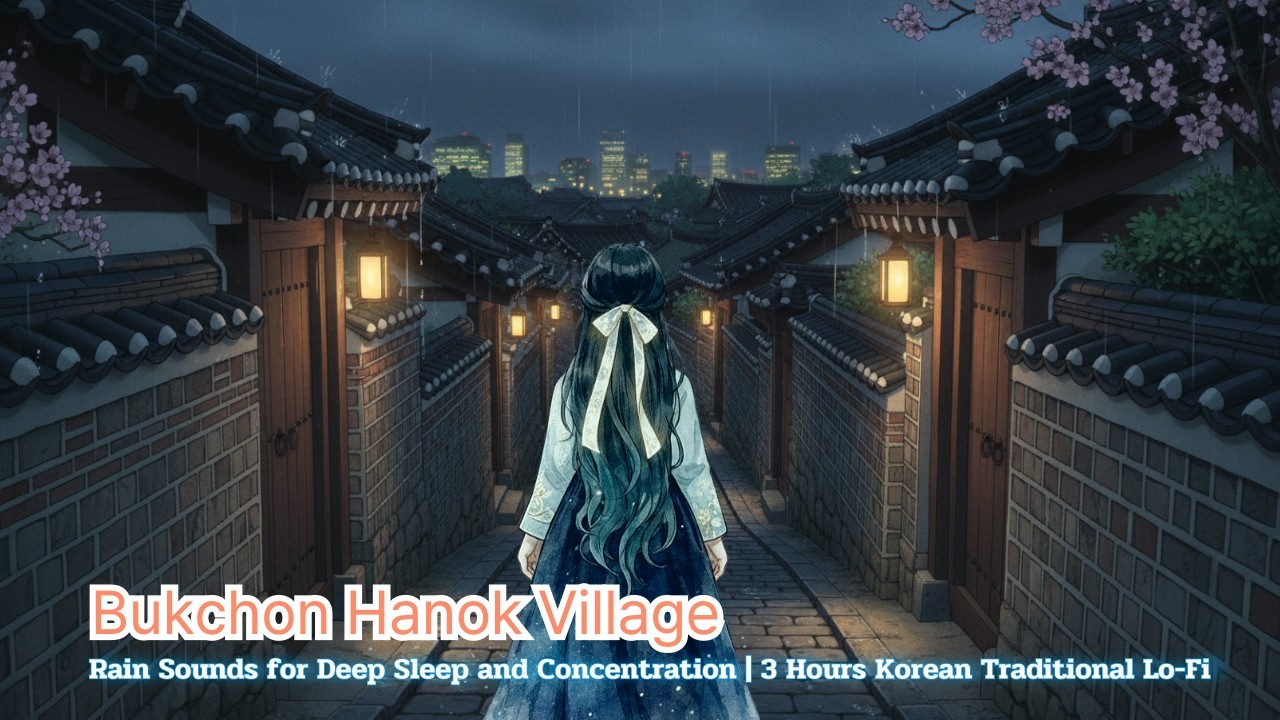 Rain Sounds for Deep Sleep & Focus 3 Hours Korean Traditional Lofi