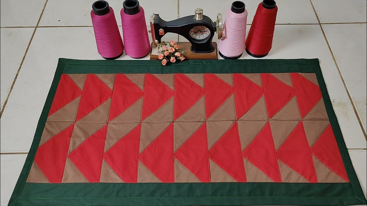 Projeto artesanal: Tapete de retalhos com bloco patchwork #artesanato 