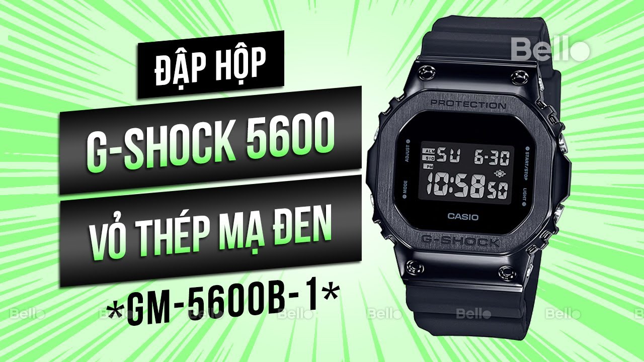 Đập hộp G-Shock GM-5600B-1 vỏ kim loại, size cổ tay nhỏ dưới 16cm