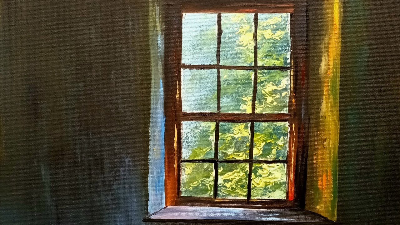 painting a window with Oil paints