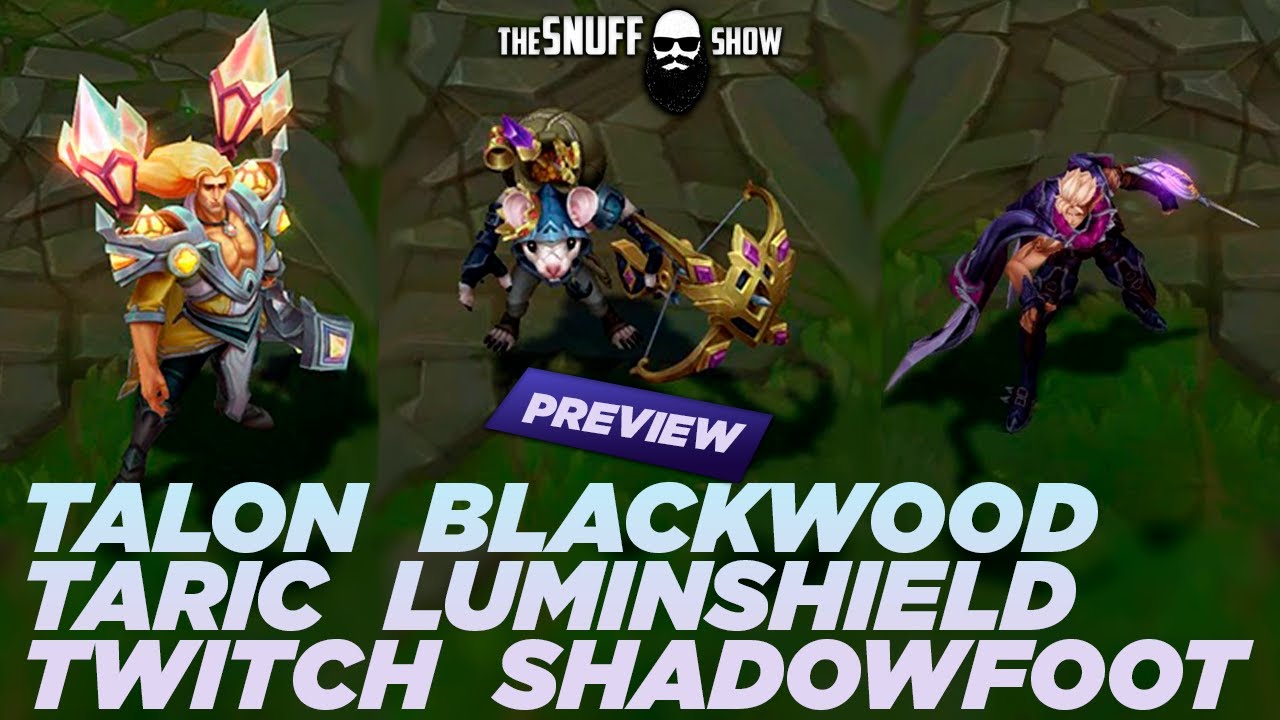 NEW Skins Taric Luminshield, Twitch Shadowfoot & Talon Blackwood League of Legends