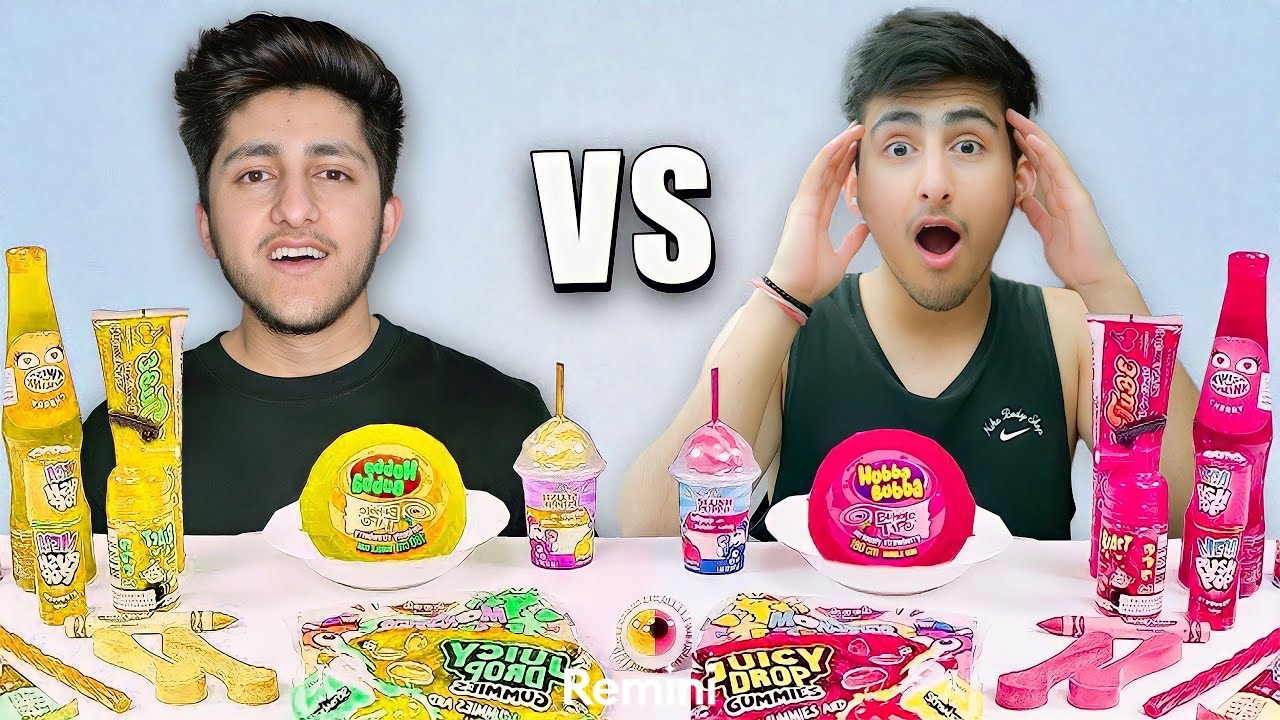 PInk Vs Yellow Colour Food Challenge 😂 Eating Only One Color Food