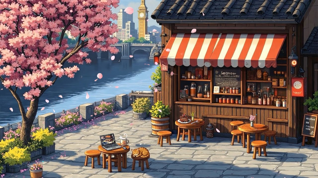 Cozy Coffee Lofi Corner 🌸 Relaxing Lofi Hip Hop for Silent Work & Gentle Coffee Moments