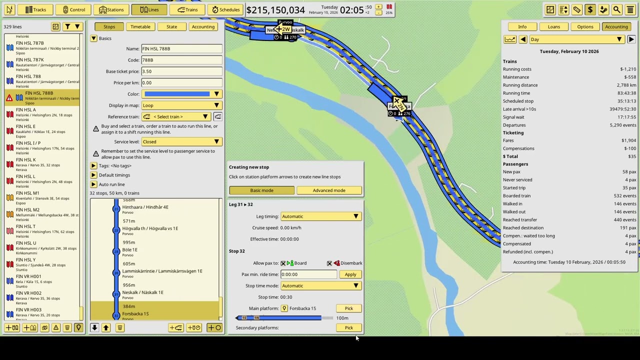 NIMBY Rails - Creating HSL Line 788B