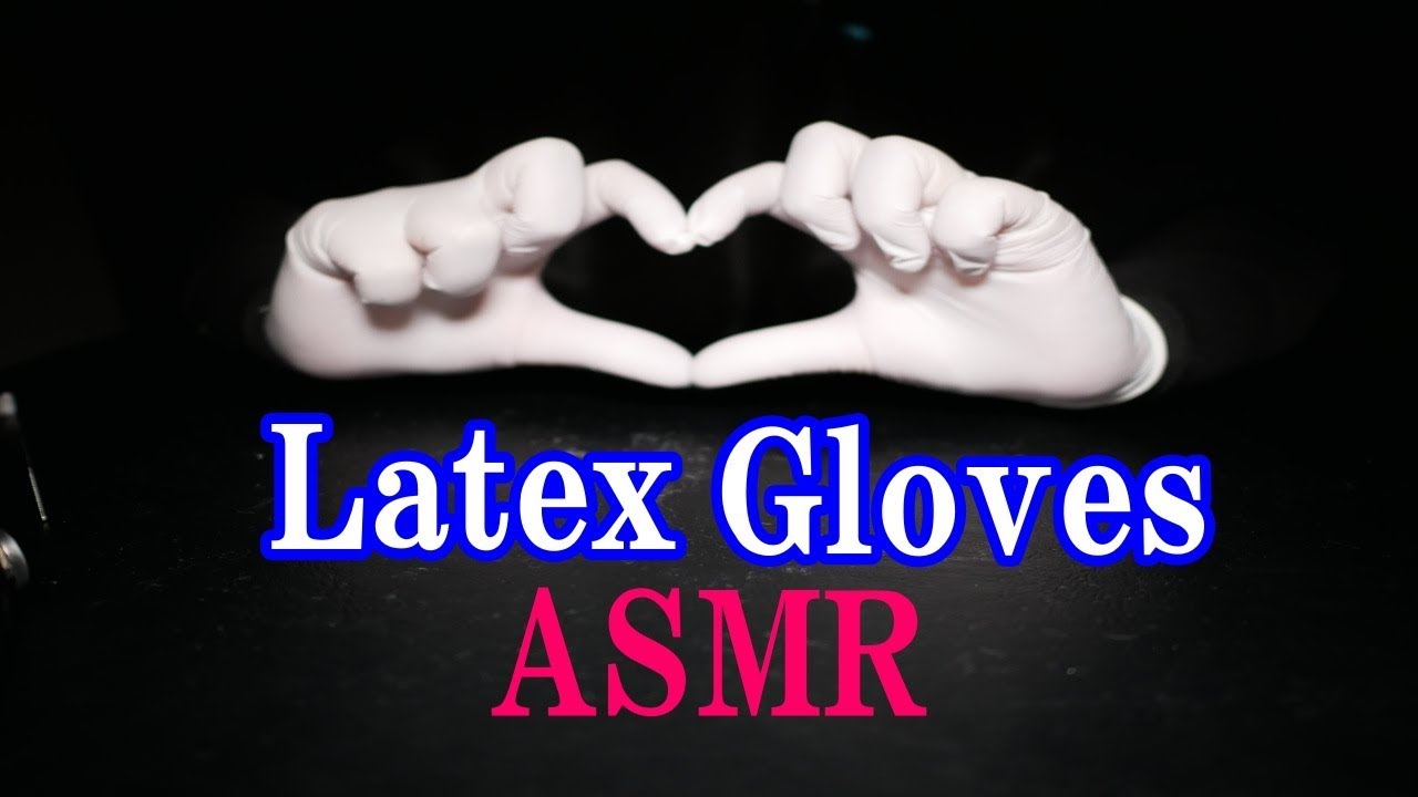 ASMR Latex gloves XS size Sound tightening  too  tight for me 　ラテックス手袋　音フェチ