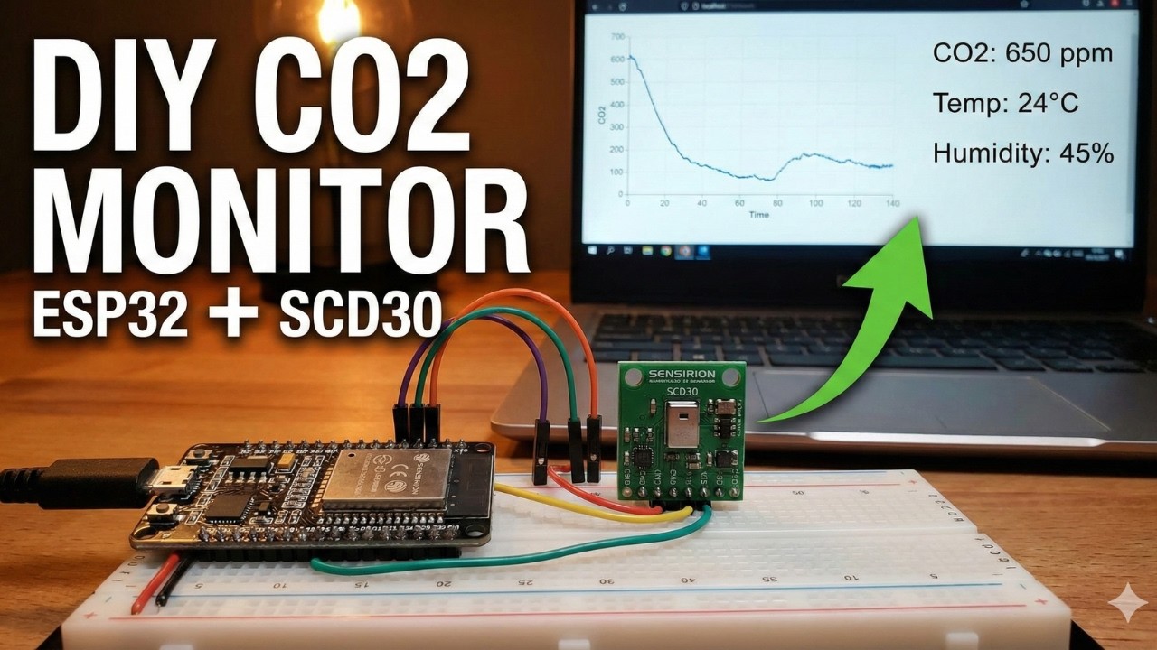 Учебное пособие по монитору CO2 ESP32: подключение датчика Sensirion SCD30 (Arduino IDE)