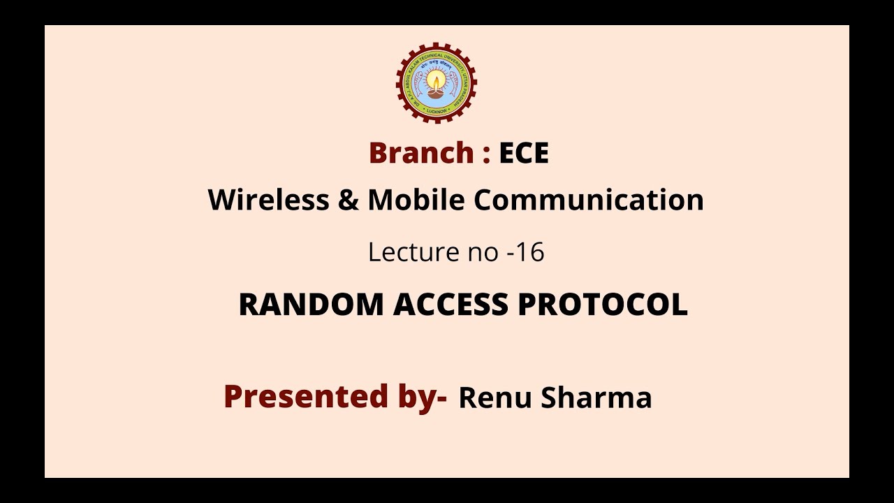 Wireless & Mobile Communication | Random Access Protocol | AKTU Digital Education